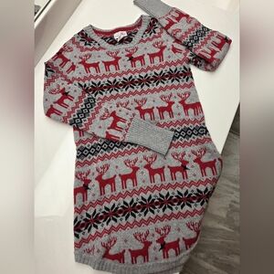 Shrinking Violet Red and Gray Knit Dress